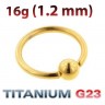 Кольцо 1,2 мм. Титан. Золотое анодирование. UTBCRE16g