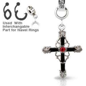 Украшение для пирсинга пупка. Крест. CH-020