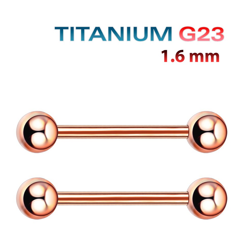 Штанга 1,6 мм. Титан, розовое золото. BB14TGR