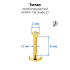 Интернал-лабрета 1,2 мм, накрутка 2 мм с кристаллом. Титан, золотое анодирование. LBICT2J16G