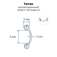 Микробанан 1,2 мм. Push-in. Титан. BNE16T-pi