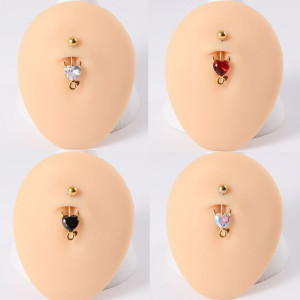 Украшение для пирсинга пупка. Сердце с рожками. MCDGZ0117