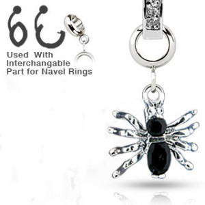 Украшение для пирсинга пупка. Паук. CH-002