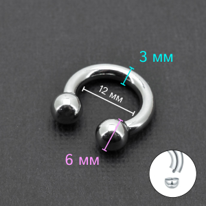 Циркуляр 3,0 мм для пирсинга Принц Альберт. CBR8