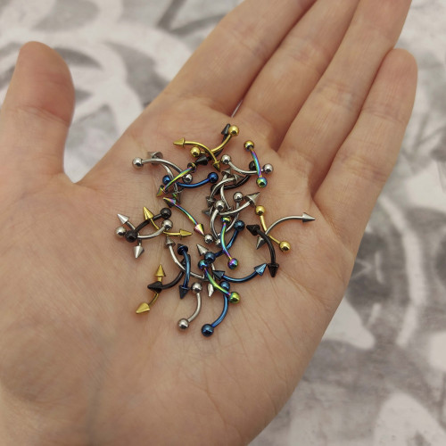 Интернал-микробанан 1,2 мм для пирсинга брови, губы, уха. Титан. IBNE16T