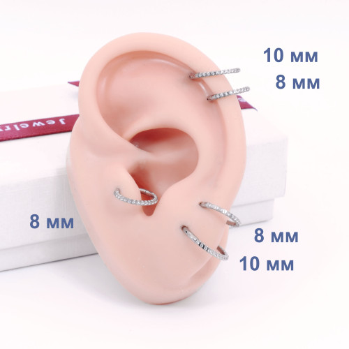 Кольцо сегментное 1,2 мм кликер. Титан. Кристаллы. HSEGTAJ022