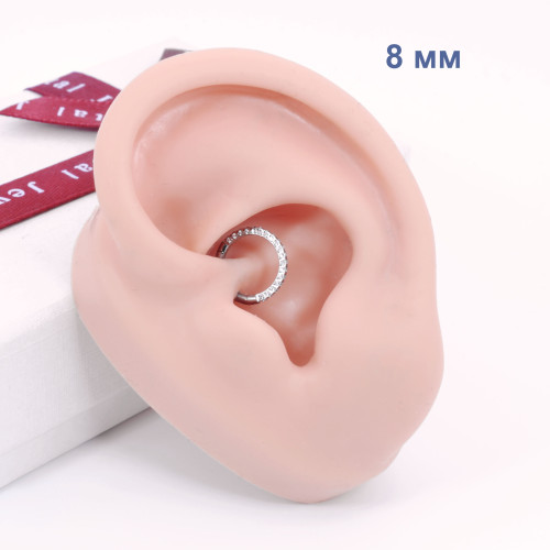 Кольцо сегментное 1,2 мм кликер. Титан. Кристаллы. HSEGTAJ022