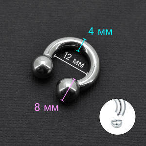 Циркуляр 4,0 мм для пирсинга Принц Альберт. CBR6