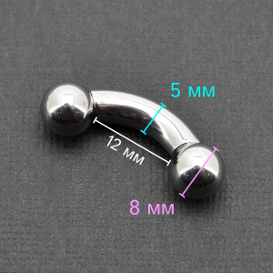 Интернал-банан 5 мм для пирсинга Принц Альберт. BNPB4