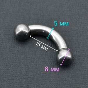 Интернал-банан 5 мм для пирсинга Принц Альберт. BNPB4
