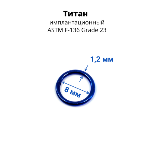 Кольцо сегментное 1,2 мм кликер, анодирование. Титан. HSEGTA16DB