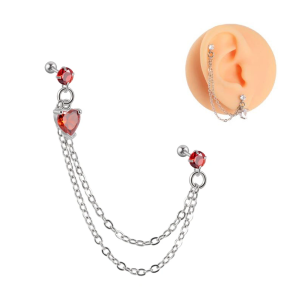 Штанга 0,8 мм для двух проколов. Сердце. JC4707