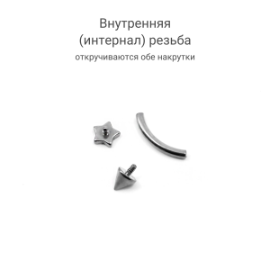 Интернал-микробанан 1,2 мм с звездочкой и конусом. Титан. IBNET16SRcon