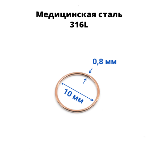 Кольцо сегментное 0,8 мм кликер. Хирургическая сталь. HSEG20