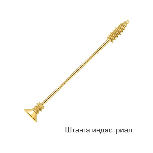 Штанга индастриал 1,2 мм. Шуруп, анодирование. INDSH16