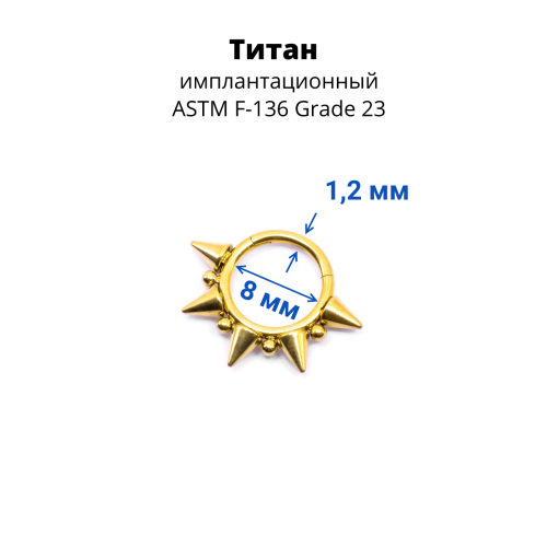 Кольцо сегментное 1,2 мм кликер. Титан. HSEG3817