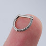 D-кольцо сегментное 1,2 мм кликер. Титан, кристаллы. DHSEGTAJ16