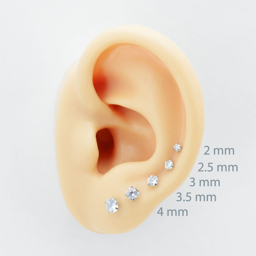 Интернал-лабрета 1,2 мм. Титан, циркон Aquamarine. ILTZ16-AQ