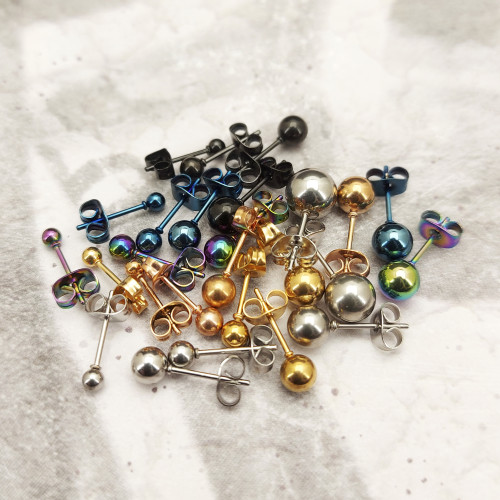 Серьги-гвоздики. Пара. Шарик. SES-422-2