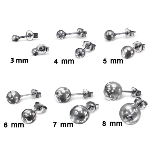 Серьги-гвоздики. Пара. Шарик. SES-422-2