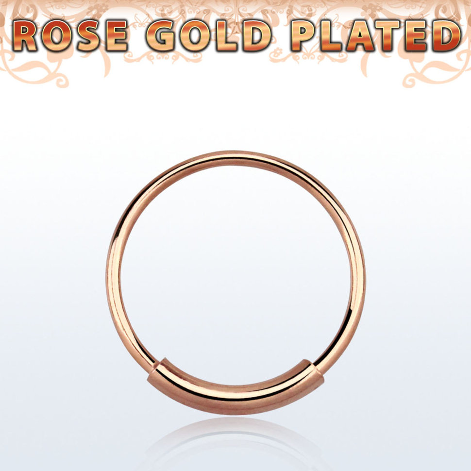 Кольцо для пирсинга носа, покрытие розовым золотом. NS03RS