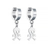 Серьги-кликеры с подвеской Череп. Пара. SK5804-2