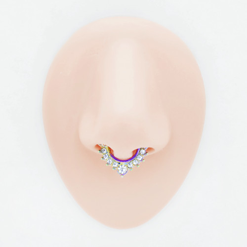 Клипса для имитации пирсинга носа, кристаллы. SEPR2024