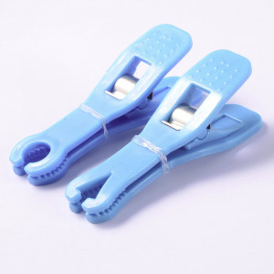 Зажим для пирсинга акриловый голубой. Овальный открытый. CLMS01