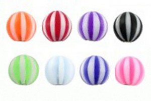 Шарик 1,6 мм, полосатый акрил 8 мм. XUVBE8