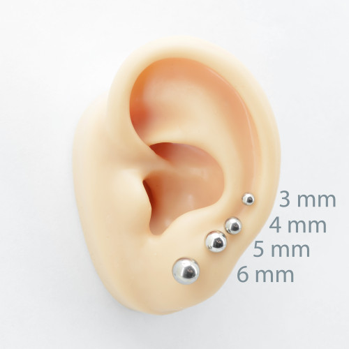 Серьги-гвоздики. Пара. Шарик. Титан. SES-422TI-2