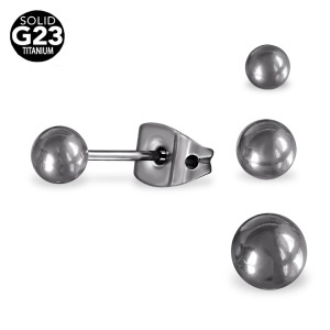 Серьги-гвоздики. Пара. Шарик. Титан. SES-422TI-2