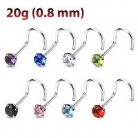 Нострила улитка 0,8 мм, круглый циркон 3 мм. NSJ110