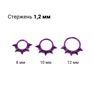Кольцо сегментное 1,2 мм кликер. Титан, фиолетовое анодирование. HSEG3990