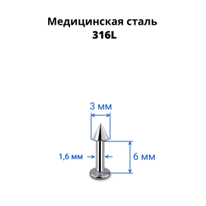 Лабрета 1,6 мм. Конус. LBCN14