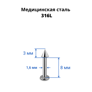Лабрета 1,6 мм. Конус. LBCN14
