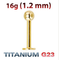 Лабрета 1,2 мм. Титан, золотое анодирование. LBBTA16g