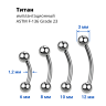 Микробанан 1,2 мм для пирсинга брови, губы, уха. Титан. Радужное анодирование. BNE16TR Микробанан 1,2 мм для пирсинга брови, губы, уха. Титан. Радужное анодирование. BNE16TR