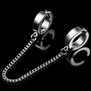 Клипса кольцо для имитации пирсинга двух проколов. EAR3462