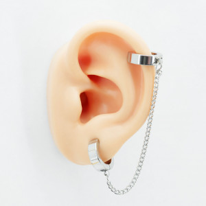 Клипса кольцо для имитации пирсинга двух проколов. EAR3462