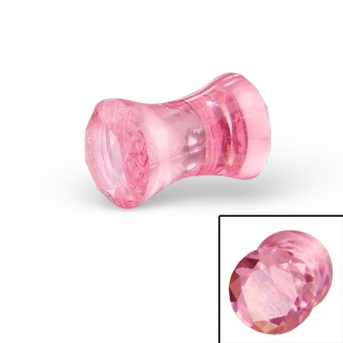 Плаг-кристалл  из цельного циркона. Розовый PL309-3M/9312