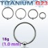 Кольцо 1,0 мм. Титан. BCRTi18