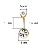 Украшение для пирсинга пупка. Титан, золотое анодирование. BNTAGJM Украшение для пирсинга пупка. Титан, золотое анодирование. BNTAGJM