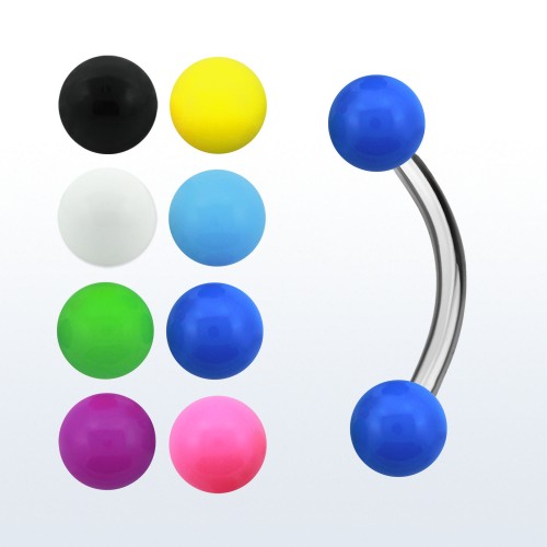 Банан 1,2 мм. Титан. Шарики акрил. BNETSAB16