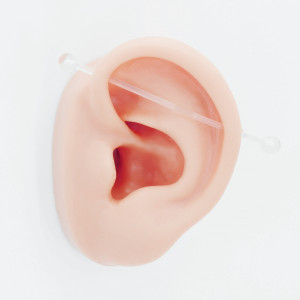 Штанга индастриал 1,6 мм. Прозрачный акрил. BI5604