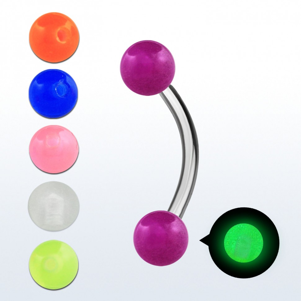 Банан 1,2 мм. Титан. Шарики акрил. BNETGL16