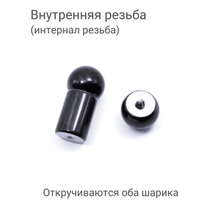 Интернал-штанга для пирсинга Принц Альберт 10 мм, чёрное титановое анодирование. IBB00-BK