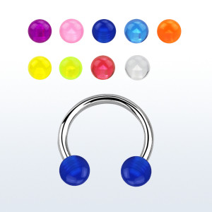 Циркуляр 1,2 мм. Титан. Шарик прозрачный акрил. CNTBUV16